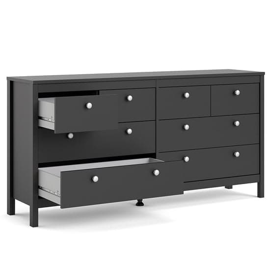 Macron Wooden Chest Of Drawers In Matt Black With 8 Drawers_2