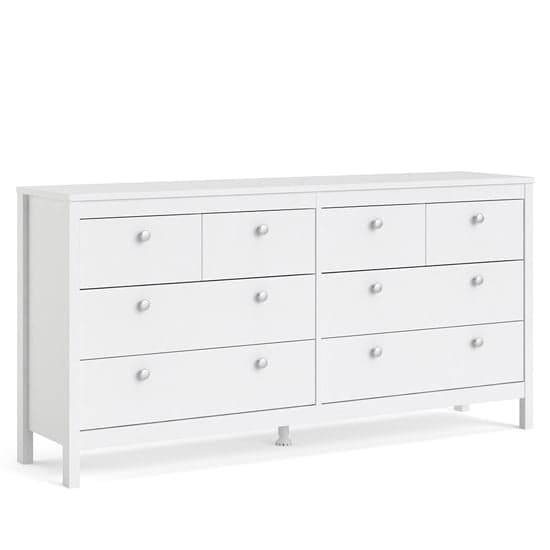 Macron Wooden Chest Of Drawers In White With 8 Drawers_2