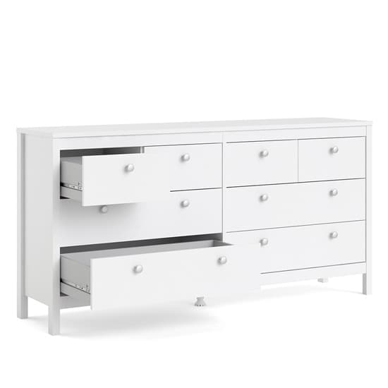 Macron Wooden Chest Of Drawers In White With 8 Drawers_3