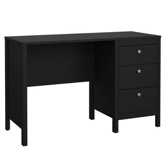 Macron Wooden Computer Desk With 3 Drawers In Black_2