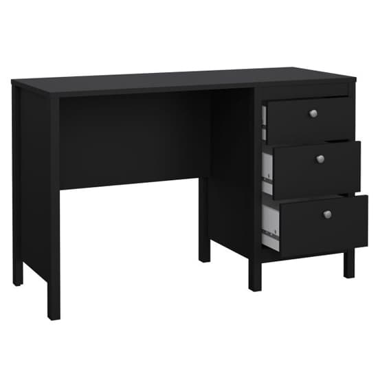 Macron Wooden Computer Desk With 3 Drawers In Black_4
