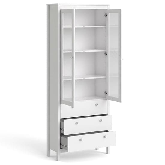 Macron Wooden Display Cabinet In White_3