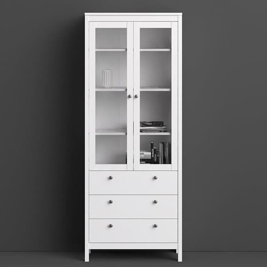 Macron Wooden Display Cabinet In White_1