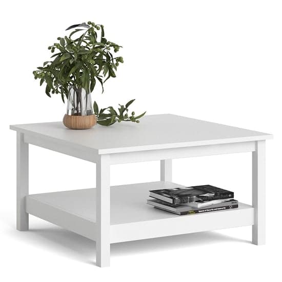 Macron Wooden Square Coffee table In White_2