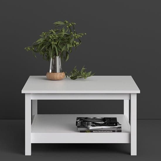 Macron Wooden Square Coffee table In White_1