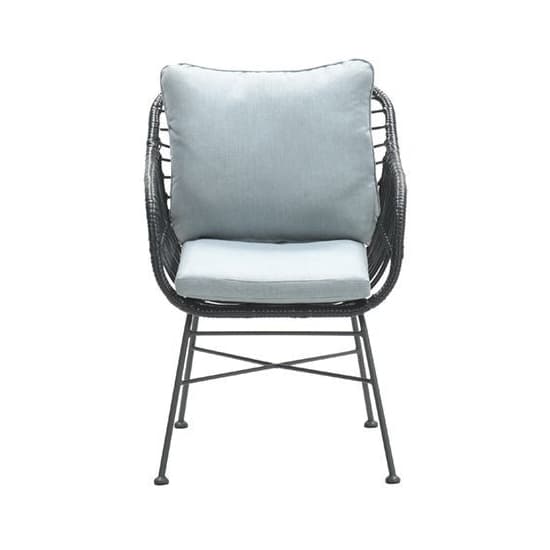 Macy Aluminum Frame Fabric Dining Chair In Mint Grey_2