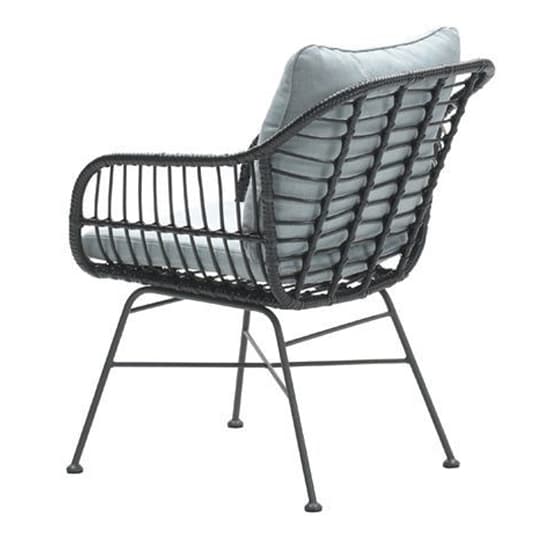Macy Aluminum Frame Fabric Dining Chair In Mint Grey_3