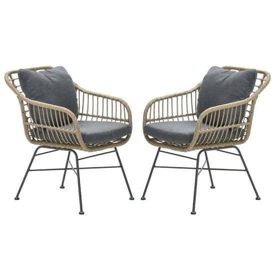 Macy Aluminum Frame Mystic Grey Fabric Dining Chairs In Pair_1