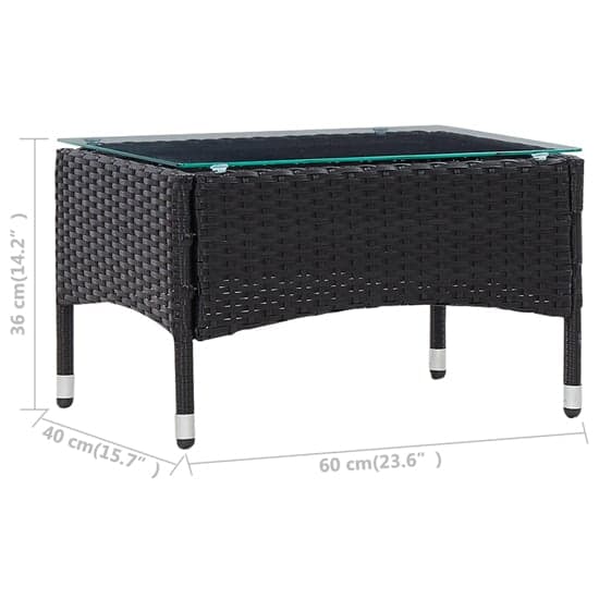 Macy Rattan Garden Coffee Table Small In Black With Glass Top_4