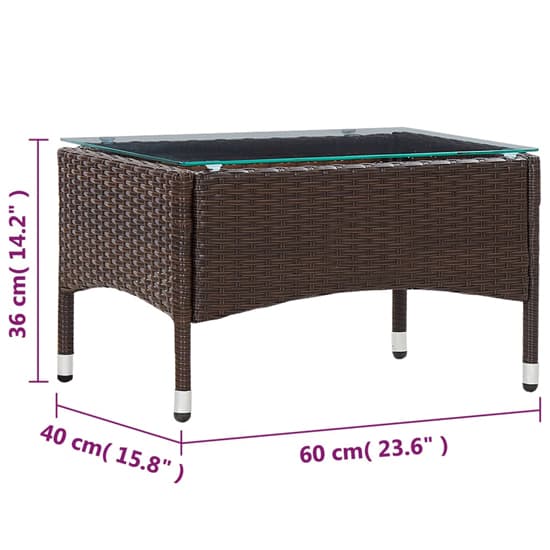 Macy Rattan Garden Coffee Table Small In Brown With Glass Top_4