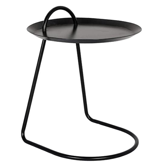 Madeleine Metal Lamp Table Round In Black_1