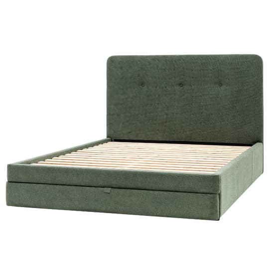 Madera Fabric King Size Bed With Storage In Green_5