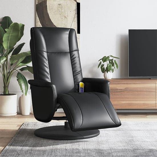 Madera Faux Leather Recliner Chair With Footrest In Black_1
