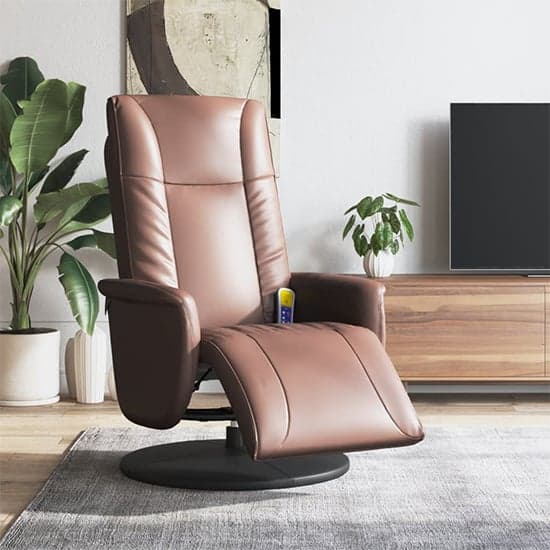 Madera Faux Leather Recliner Chair With Footrest In Brown_1