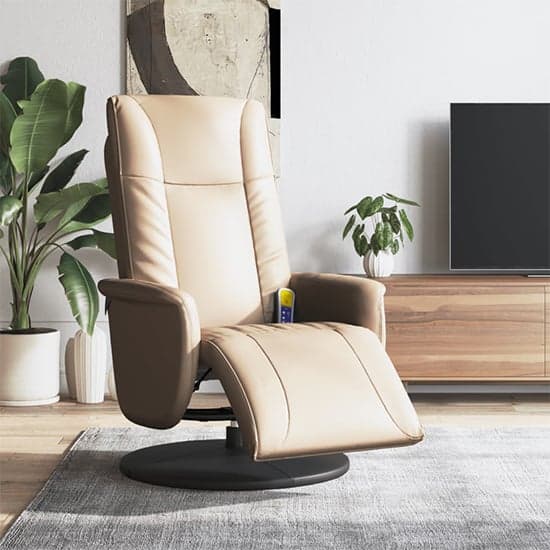 Madera Faux Leather Recliner Chair With Footrest In Cappuccino_1
