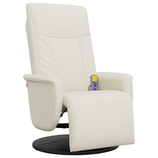 Madera Faux Leather Recliner Chair With Footrest In Cream_2