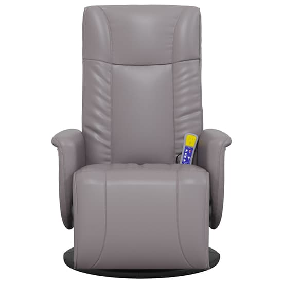 Madera Faux Leather Recliner Chair With Footrest In Grey Furniture in