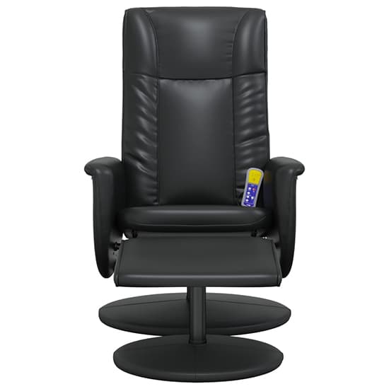Madera Faux Leather Recliner Chair With Footstool In Black_3