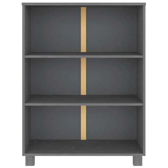 Madesh Wooden Bookcase With 3 Shelves In Dark Grey_4