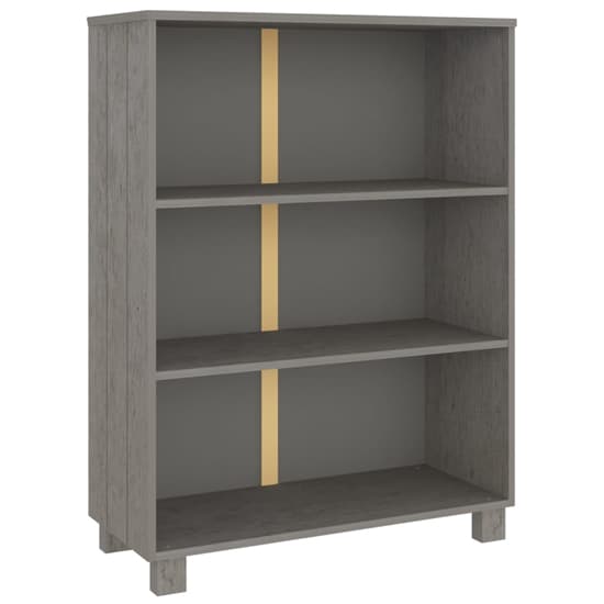 Madesh Wooden Bookcase With 3 Shelves In Light Grey_3