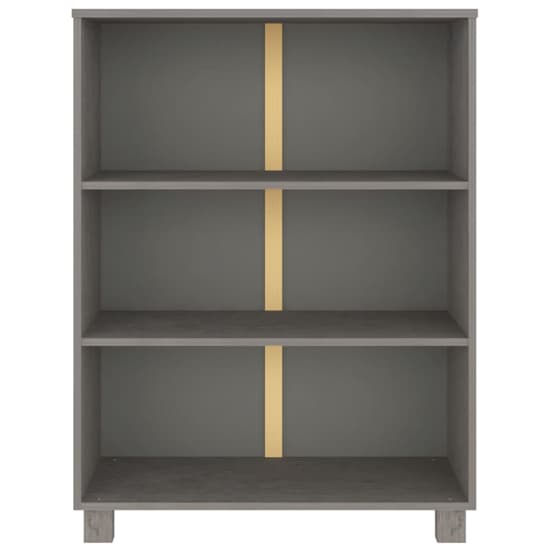 Madesh Wooden Bookcase With 3 Shelves In Light Grey_4