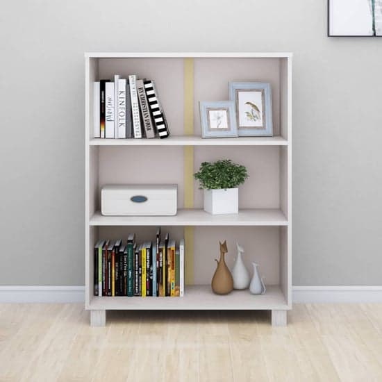 Madesh Wooden Bookcase With 3 Shelves In White_2