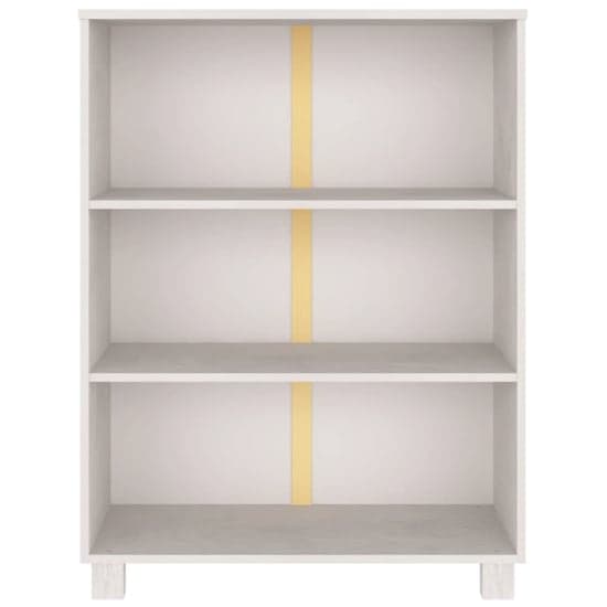 Madesh Wooden Bookcase With 3 Shelves In White_4