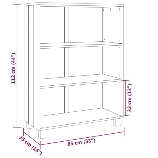 Madesh Wooden Bookcase With 3 Shelves In White_5