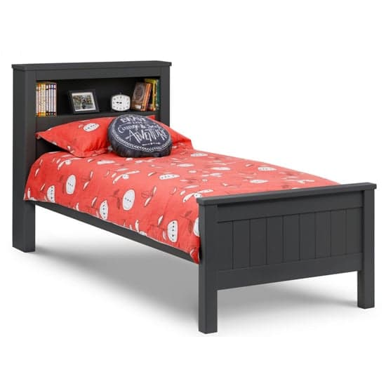 Madge Wooden Bookcase Single Bed In Anthracite_2