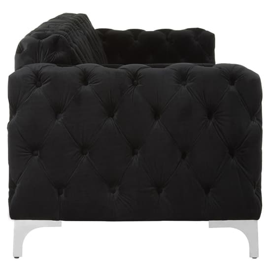Madine Upholstered Velvet 3 Seater Sofa In Black_3