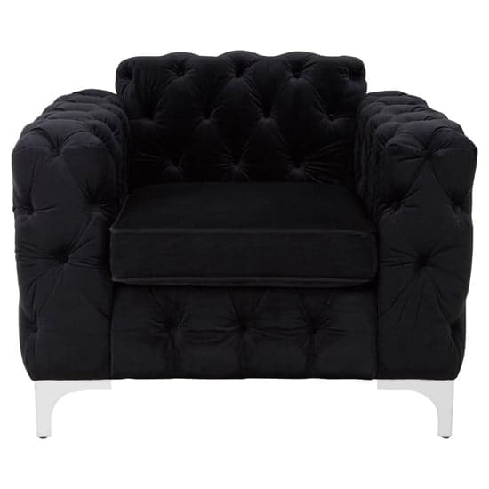 Madine Upholstered Velvet Armchair In Black_2