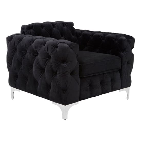 Madine Upholstered Velvet Armchair In Black_1
