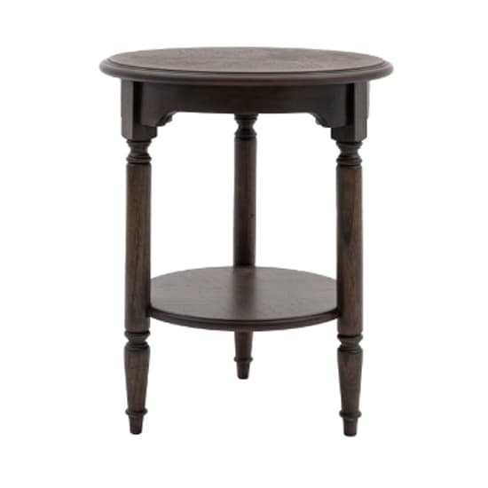 Madisen Round Wooden Side Table In Coffee_3