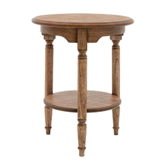 Madisen Round Wooden Side Table In Peroba_2