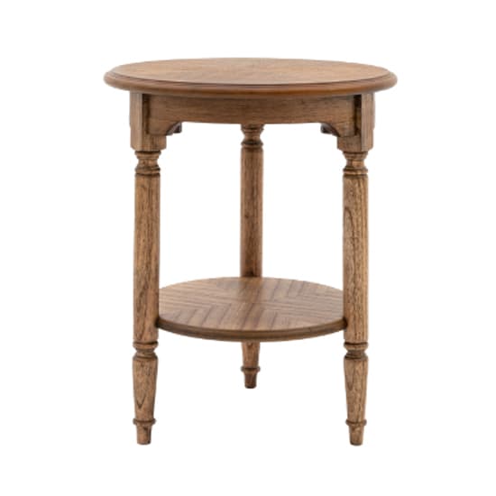 Madisen Round Wooden Side Table In Peroba_3