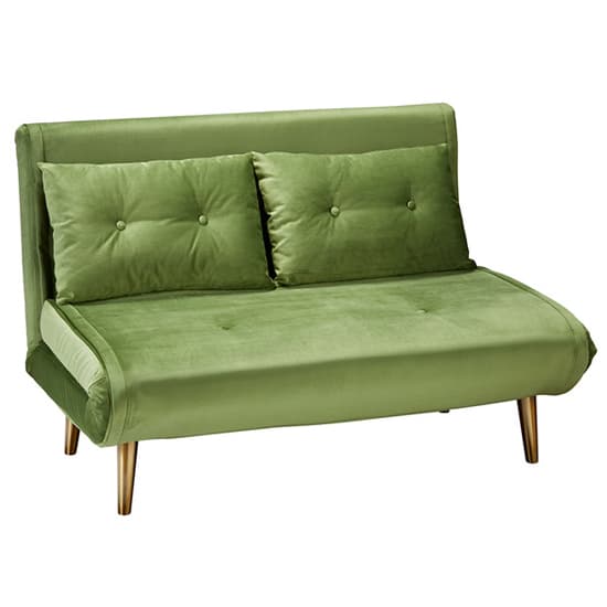 Madisen Velvet Sofa Bed With Gold Legs In Green Furniture in Fashion
