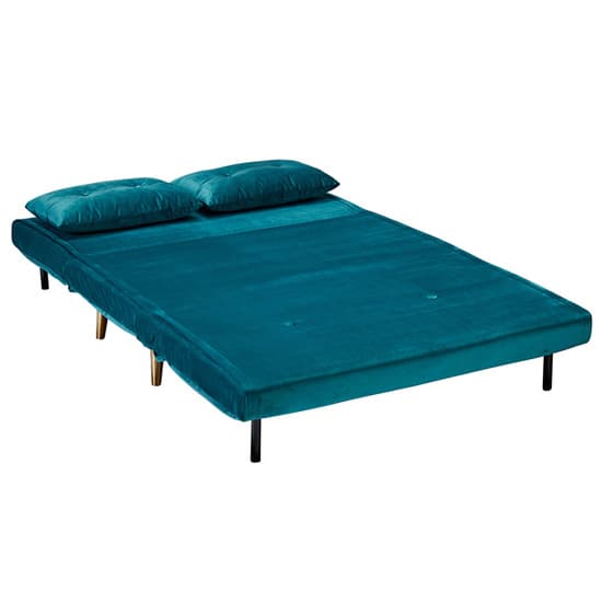 Madisen Velvet Sofa Bed With Gold Legs In Teal Furniture in Fashion