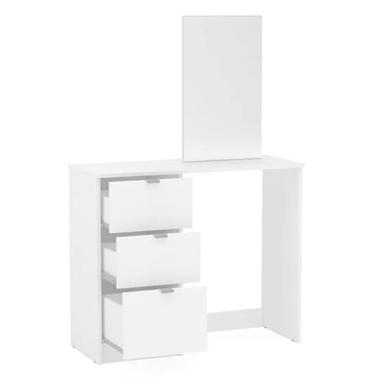 Madisen Wooden Dressing Table With 3 Drawer And Mirror In White_3
