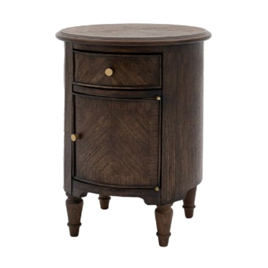Madisen Wooden Side Table With 1 Door And 1 Drawer In Coffee_2