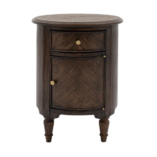 Madisen Wooden Side Table With 1 Door And 1 Drawer In Coffee_3