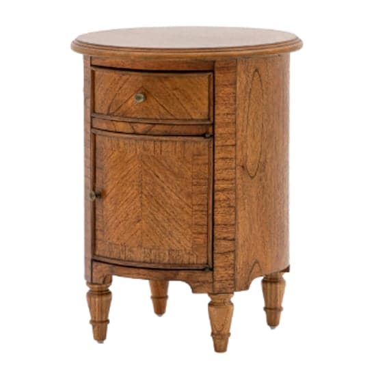 Madisen Wooden Side Table With 1 Door And 1 Drawer In Peroba_2