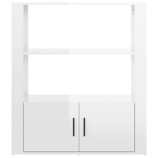 Madison High Gloss Shelving Unit With 2 Doors In White_4