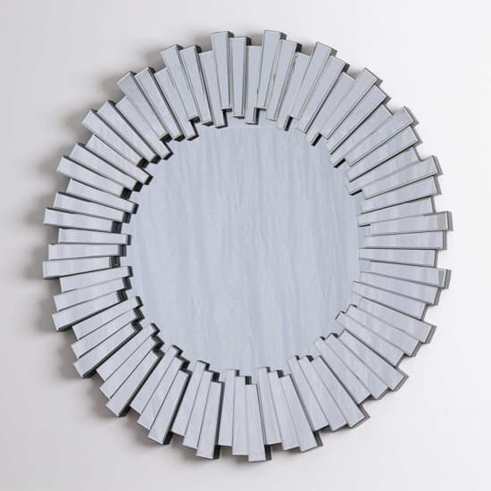 Madison Round Wall Mirror In Mosaic Wooden Frame_1