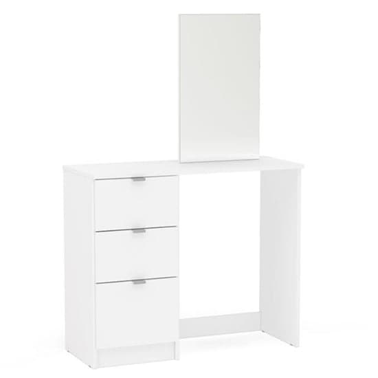 Madison Wooden Dressing Table With 3 Drawer And Mirror In White_4