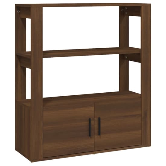 Madison Wooden Shelving Unit With 2 Doors In Brown Oak_3