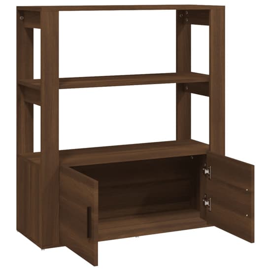 Madison Wooden Shelving Unit With 2 Doors In Brown Oak_5