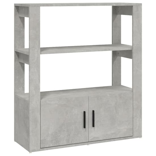 Madison Wooden Shelving Unit With 2 Doors In Concrete Effect_3