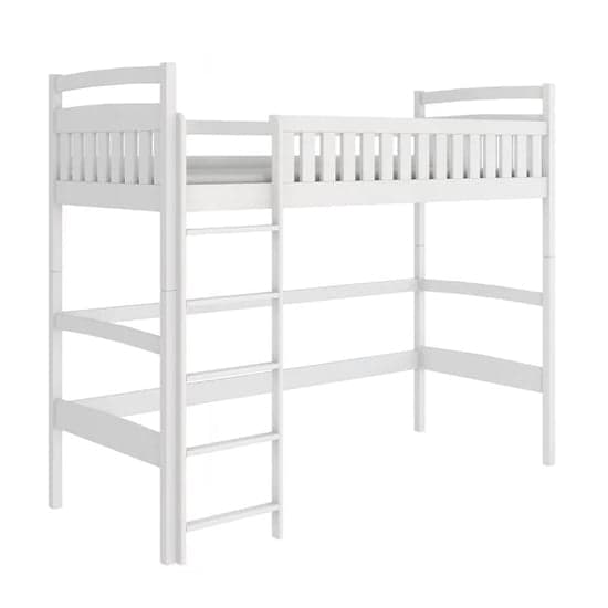 Madoc Wooden Loft Bunk Bed In White With Bonell Mattresses_2