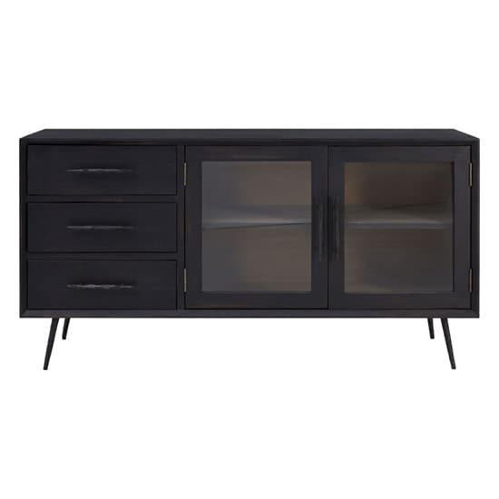 Madoca Wooden Sideboard With 2 Doors And 3 Drawers In Dark Grey_4