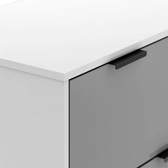 Madric High Gloss Chest Of 5 Drawers In Grey And White_4